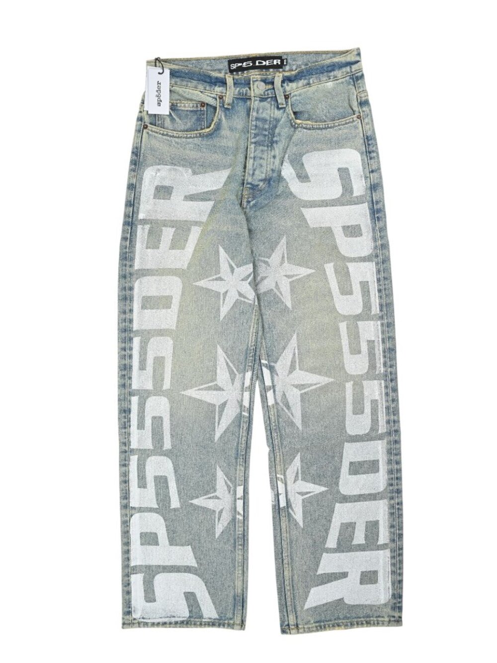 Sp5der Mx555 5 Pocket Jean in Light Blue Wash